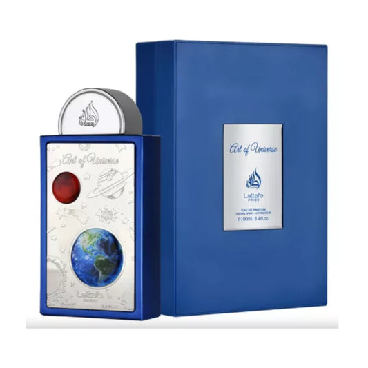 Art Of Universe de Lattafa, fragancia fresca y elegante con cítricos, pera y ámbar. Ideal para quienes buscan energía, equilibrio y estilo propio.