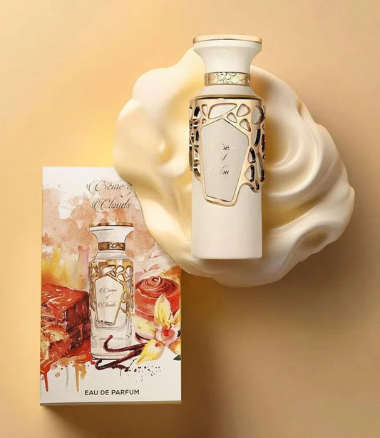 Crème of Clouds de Fragrance World – Perfume femenino con notas dulces y cremosas, ideal para mujeres que buscan una fragancia suave y reconfortante. Disponible en perfumesarabes-charmes.com