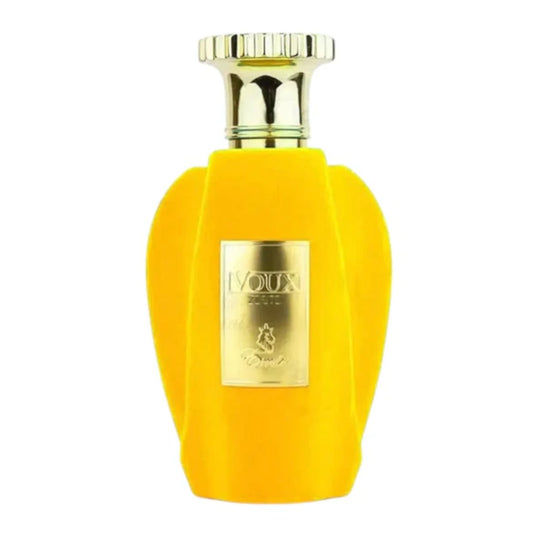 Frasco de perfume Voux Zeste de Paris Corner que simboliza frescura cítrica, energía vibrante y dulzura envolvente en un diseño elegante.