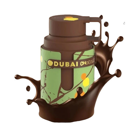 Odyssey Dubai Chocolat de Armaf, fragancia gourmand oriental con café, pistacho, chocolate y caramelo. Dulce y lujosa.
