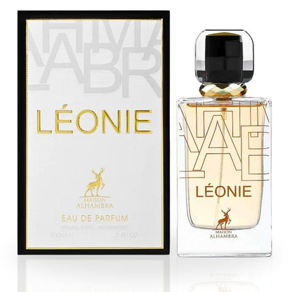Léonie de Maison Alhambra, fragancia aromática floral con lavanda y cítricos, corazón de azahar y jazmín y fondo de almizcle, vainilla, cedro y ámbar gris. Suave.