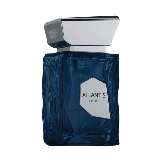 Atlantis Extrait de French Avenue, fragancia aromático acuático con cítricos, sandía y coco sobre un fondo de cacao, Amberwood y ámbar gris. Dulce y refrescante.
