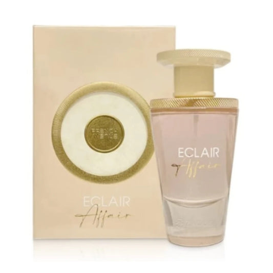 Eclair Affair de French Avenue, fragancia dulce y cremosa con notas de vainilla, coco y caramelo. Perfecta para quienes buscan un perfume goloso y sofisticado.
