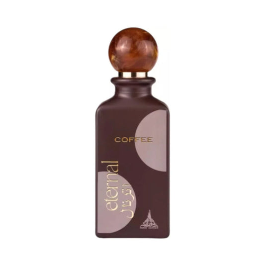 Eternal Coffee de Paris Corner, fragancia gourmand con notas de café, leche y azúcar, ideal para quienes buscan dulzura intensa y placer sensorial.