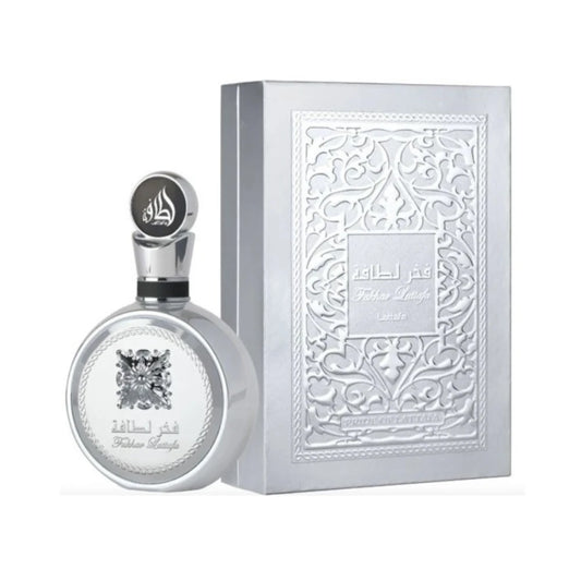 Perfume Fakhar Platinum de Lattafa, frasco elegante de 100 ml para hombre, aroma amaderado especiado