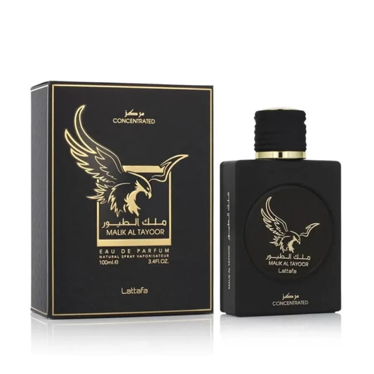 Malik Al Taylor Concentrated de Lattafa, fragancia fresca y distinguida con notas frutales, verdes y ambaradas. Ideal para un perfil moderno y elegante.