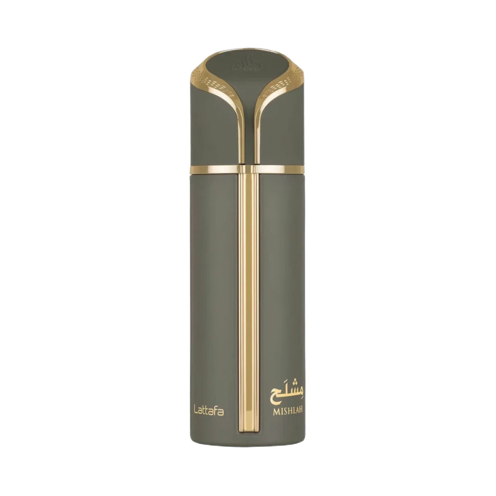 Mishlah de Lattafa Perfumes, fragancia ambarada aromática con lavanda y bergamota, corazón de iris y petit grain y fondo de ámbar, almizcle, incienso y cedro. Sofisticada.