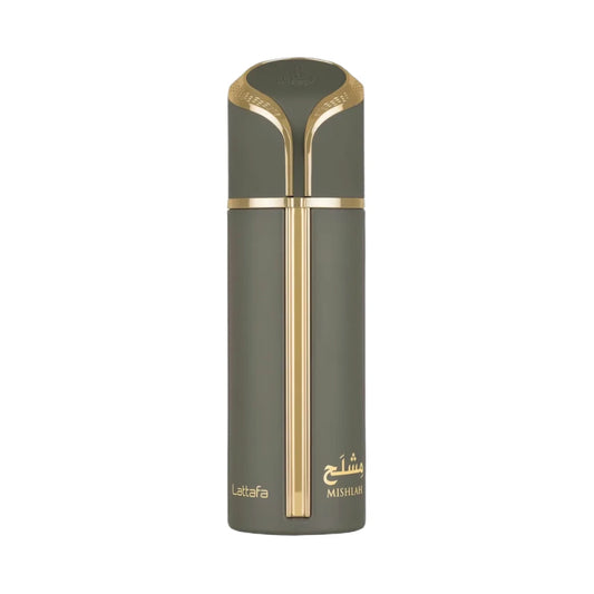 Mishlah de Lattafa Perfumes, fragancia ambarada aromática con lavanda y bergamota, corazón de iris y petit grain y fondo de ámbar, almizcle, incienso y cedro. Sofisticada.