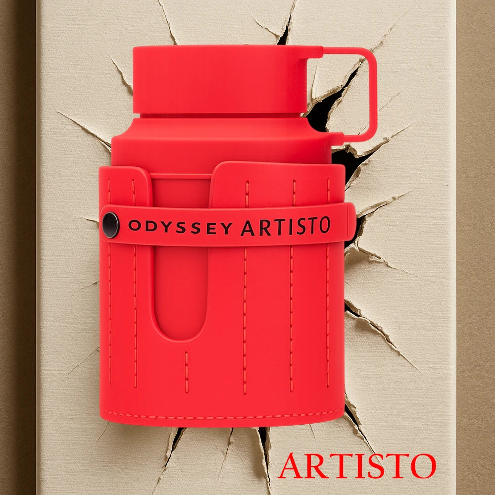 Odyssey Artisto de Armaf, fragancia tropical y especiada con fondo gourmand. Ideal para quienes buscan un aroma creativo, dulce y con carácter.