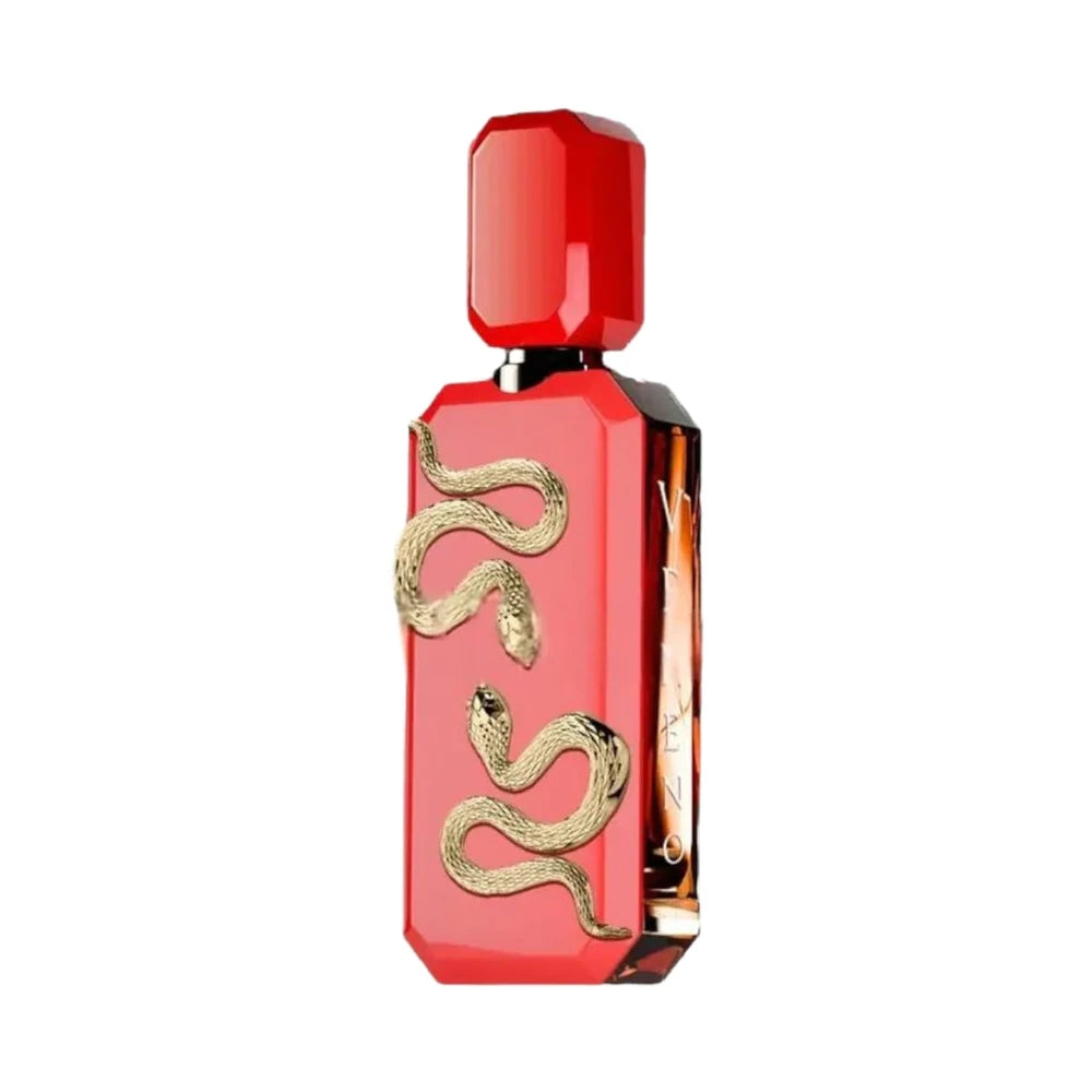 Veneno Scarlet de French Avenue, fragancia gourmand amaderada con fresa, caramelo, cedro y cuero. Dulce, intensa y magnética